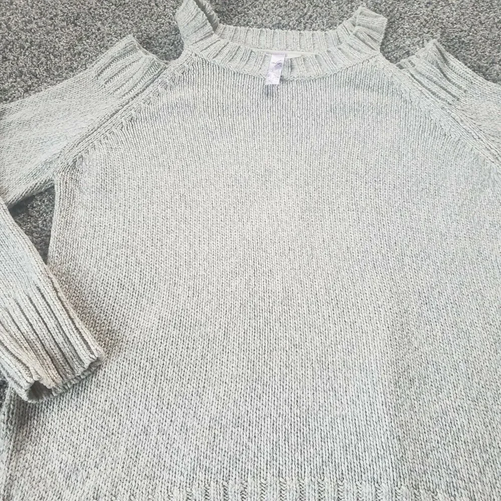 AYLA Sweater Cut‎ Out Shoulder Beige Marbled LARGE Francesca's